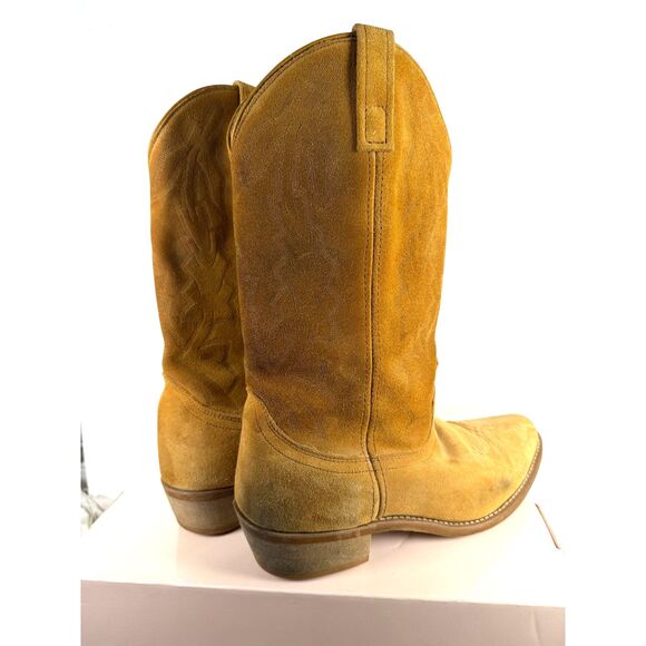 Vintage Laredo Cowboy Boot Mens 10.5 Extra Wide Drew 68216 Tan Suede Western EW